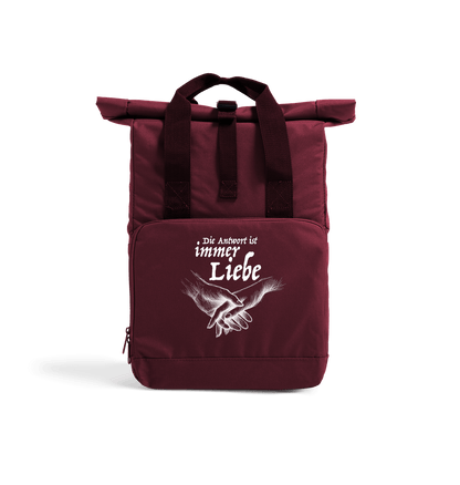 Burgundy Antwort Recycled Twin handle Roll-Top Backpack