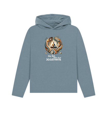 Stone Blue Women's Relaxed Fit Hoodie - Du bist schon ein Meisterwerk
