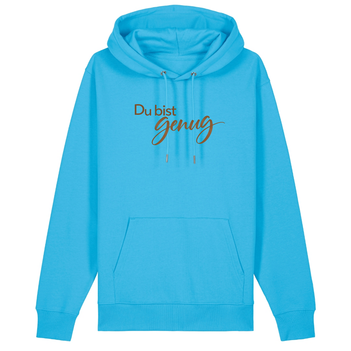 Du bist genug - 100% BIO Hoodie - Aqua Blue