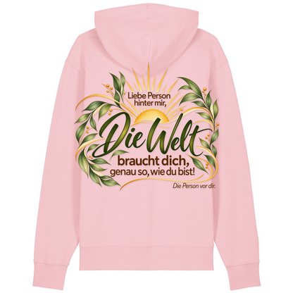 Du bist genug - 100% BIO Hoodie - Cotton Pink - Rueckseite