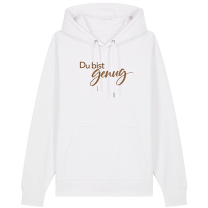 Du bist genug - 100% BIO Hoodie - White